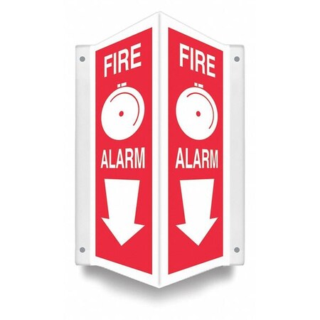 High Visibility Safety Sign, 12 in Height, 7 1/2 in Width, PETG, V-Shape Projection, English MPN:480Z11