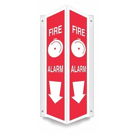 High Visibility Safety Sign, 18 in Height, 7 1/2 in Width, PETG, V-Shape Projection, English MPN:480Z12