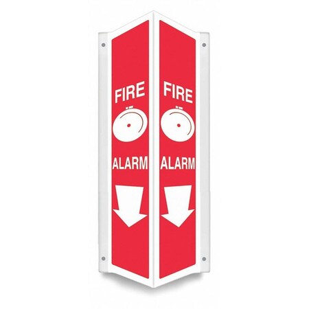 High Visibility Safety Sign, 24 in Height, 7 1/2 in Width, PETG, V-Shape Projection, English MPN:480Z13