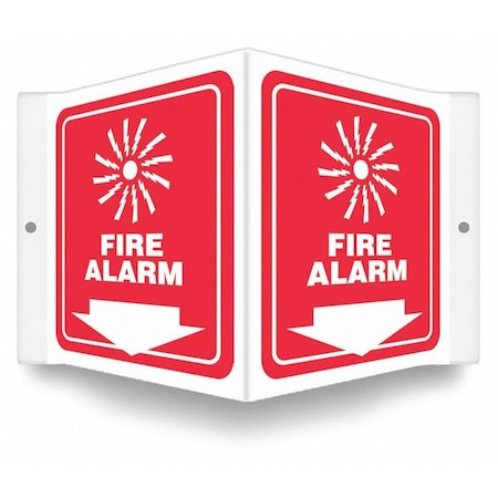 High Visibility Safety Sign, 6 in Height, 8 1/2 in Width, PETG, V-Shape Projection, English MPN:480Z15