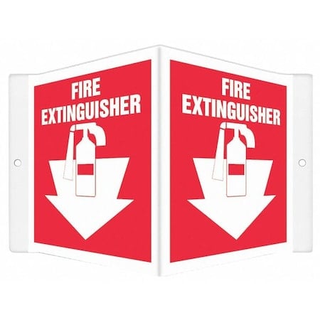High Visibility Safety Sign, 6 in Height, 8 1/2 in Width, PETG, V-Shape Projection, English MPN:480Z19