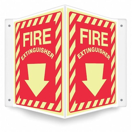 High Visibility Safety Sign, 12 in Height, 14 in Width, PETG, V-Shape Projection, English MPN:480Z20