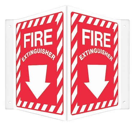 High Visibility Safety Sign, 12 in Height, 14 in Width, PETG, V-Shape Projection, English MPN:480Z21