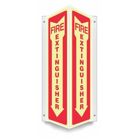High Visibility Safety Sign, 18 in Height, 7 1/2 in Width, PETG, V-Shape Projection, English MPN:480Z22