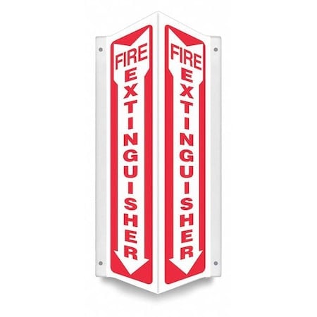 High Visibility Safety Sign, 18 in Height, 7 1/2 in Width, PETG, V-Shape Projection, English MPN:480Z25