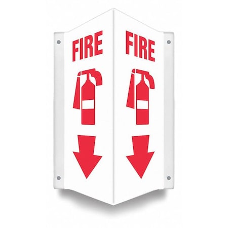 High Visibility Safety Sign, 12 in Height, 7 1/2 in Width, PETG, V-Shape Projection, English MPN:480Z30