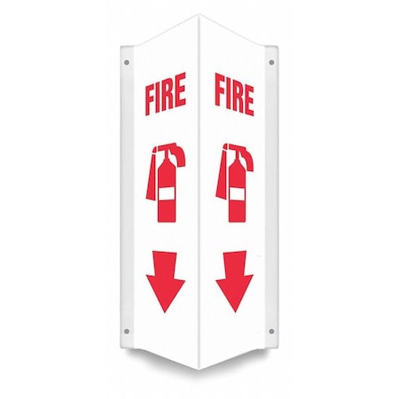 High Visibility Safety Sign, 18 in Height, 7 1/2 in Width, PETG, V-Shape Projection, English MPN:480Z31