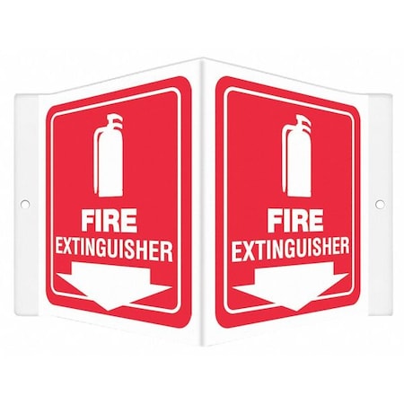 High Visibility Safety Sign, 6 in Height, 8 1/2 in Width, PETG, V-Shape Projection, English MPN:480Z35