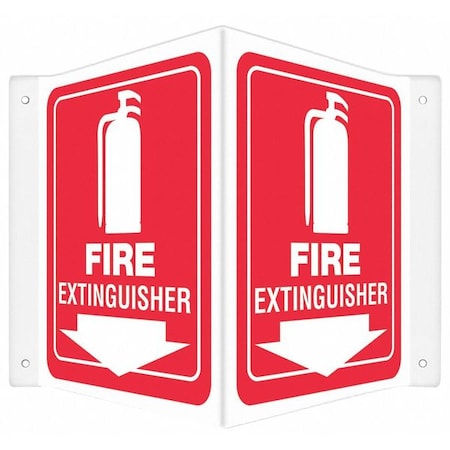 High Visibility Safety Sign, 12 in Height, 14 in Width, PETG, V-Shape Projection, English MPN:480Z36