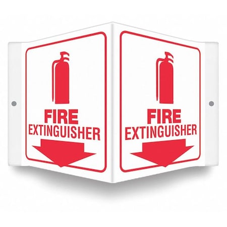 High Visibility Safety Sign, 6 in Height, 8 1/2 in Width, PETG, V-Shape Projection, English MPN:480Z38