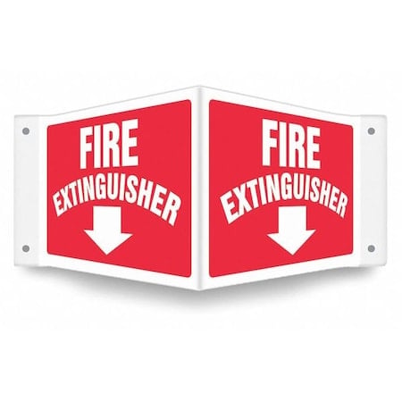 High Visibility Safety Sign, 8 in Height, 18 in Width, PETG, V-Shape Projection, English MPN:480Z39