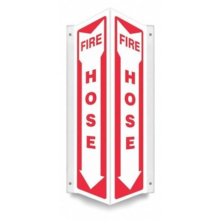 High Visibility Safety Sign, 18 in Height, 7 1/2 in Width, PETG, V-Shape Projection, English MPN:480Z43