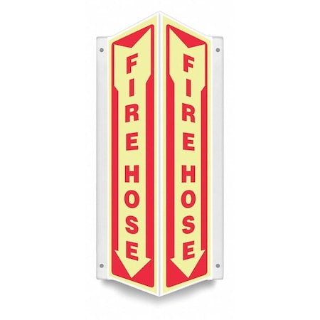 High Visibility Safety Sign, 18 in Height, 7 1/2 in Width, PETG, V-Shape Projection, English MPN:480Z45