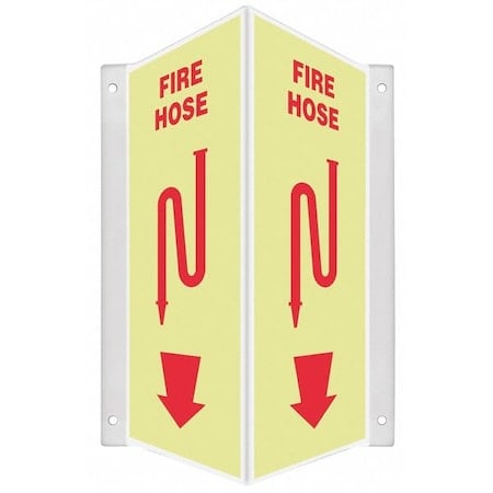 High Visibility Safety Sign, 12 in Height, 7 1/2 in Width, PETG, V-Shape Projection, English MPN:480Z46