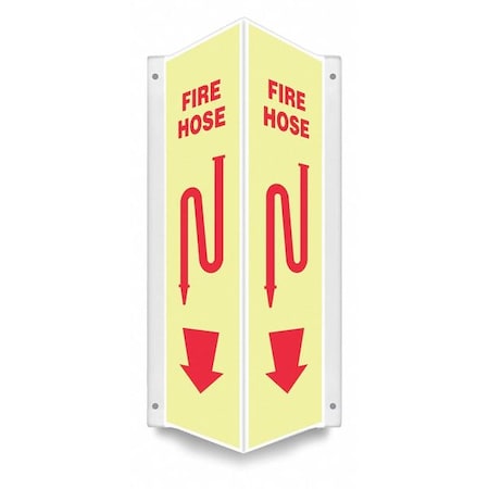 High Visibility Safety Sign, 18 in Height, 7 1/2 in Width, PETG, V-Shape Projection, English MPN:480Z47