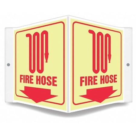 Safety Sign, 6 in Height, 8 1/2 in Width, PETG, V-Shape Projection, English MPN:480Z52
