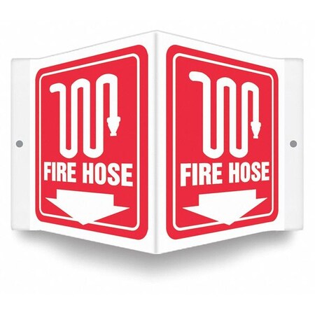 High Visibility Safety Sign, 6 in Height, 8 1/2 in Width, PETG, V-Shape Projection, English MPN:480Z53