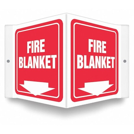 High Visibility Safety Sign, 6 in Height, 8 1/2 in Width, PETG, V-Shape Projection, English MPN:480Z58