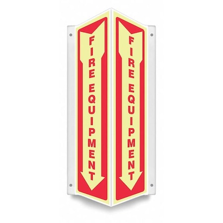High Visibility Safety Sign, 18 in Height, 7 1/2 in Width, PETG, V-Shape Projection, English MPN:480Z60
