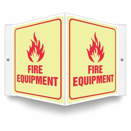 High Visibility Safety Sign, 6 in Height, 8 1/2 in Width, PETG, V-Shape Projection, English MPN:480Z63