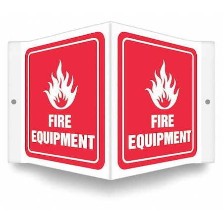 High Visibility Safety Sign, 6 in Height, 8 1/2 in Width, PETG, V-Shape Projection, English MPN:480Z64