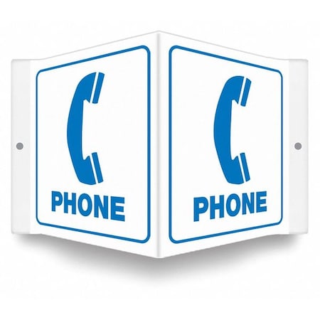 PHONE, 8 1/2 in W x 6 in H, V-Shape Projection, PETG, 480Z74 MPN:480Z74