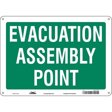 Safety Sign, 10 in Height, 14 in Width, Polyethylene, Horizontal Rectangle, English MPN:485F69