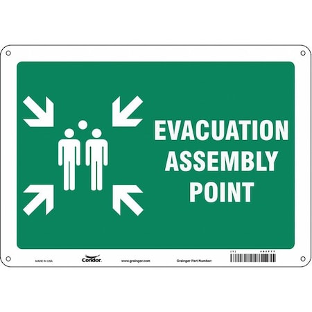 Safety Sign, 10 in Height, 14 in Width, Aluminum, Horizontal Rectangle, English MPN:485F77