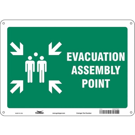 Safety Sign, 10 in Height, 14 in Width, Polyethylene, Horizontal Rectangle, English MPN:485F84
