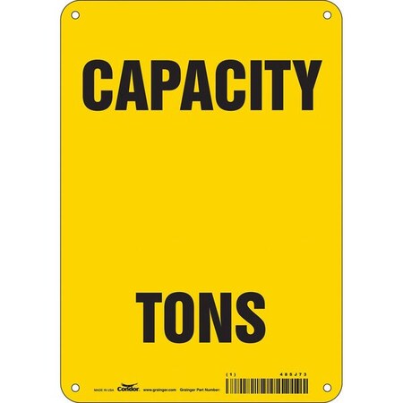 CAPACITY TONS, 7 in W x 10 in H, Horizontal Rectangle, Polyethylene, 485J73 MPN:485J73