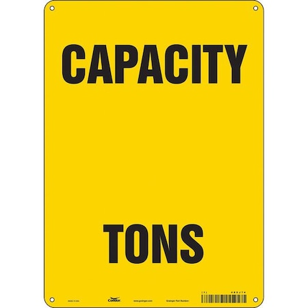 CAPACITY TONS, 10 in W x 14 in H, Vertical Rectangle, Polyethylene, 485J74 MPN:485J74