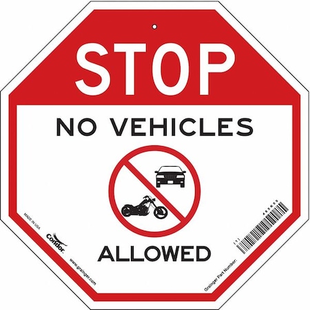 Safety Sign, 18 in Height, 18 in Width, Aluminum, Octagon, English MPN:485K59