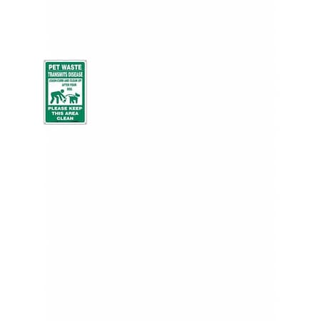 PET WASTE TRANSMITS DISEASE.CLEAN UP AFTER YOUR DOG, 12 in W x 18 in H, 485L34 MPN:485L34