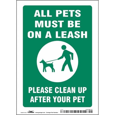 ALL PETS MUST BE ON A LEASH PLEASE CLEAN UP AFTER YOUR PET, 5 in W x 7 in H, 485M35 MPN:485M35