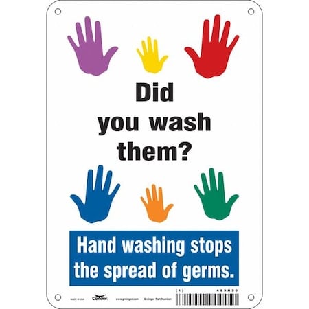 DID YOU WASH THEM? HAND WASHING STOPS THE SPREAD OF GERMS, 7 in W x 10 in H, 485N50 MPN:485N50