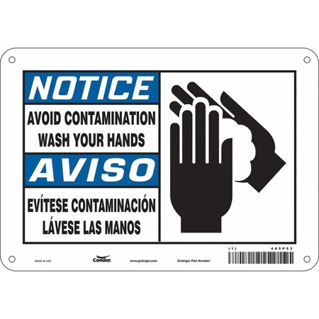 WASH YOUR HANDS BEFORE LEAVING AS A SANITARY MEASURE., 10 in W x 7 in H, 485P53 MPN:485P53