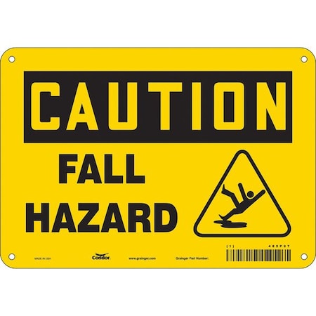 Safety Sign, 7 in Height, 10 in Width, Polyethylene, Vertical Rectangle, English, 485P97 MPN:485P97