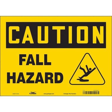 Safety Sign, 10 in Height, 14 in Width, Vinyl, Horizontal Rectangle, English, 485R01 MPN:485R01