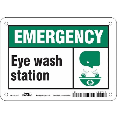 EYE WASH STATION, 7 in W x 5 in H, Horizontal Rectangle, Polyethylene, 485Y44 MPN:485Y44