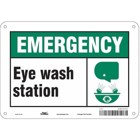 EYE WASH STATION, 10 in W x 7 in H, Vertical Rectangle, Polyethylene, 485Y45 MPN:485Y45