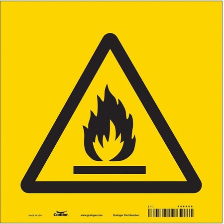 Safety Sign, 10 in H, 10 in W, Vinyl, Square, English, 486A06 MPN:486A06