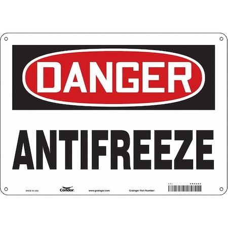 Chemical Sign, 10 in H, 14 in W, Polyethylene, Horizontal Rectangle, English, 486A84 MPN:486A84