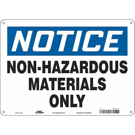 Chemical Sign, 10 in H, 14 in W, Horizontal Rectangle, English, 486C13 MPN:486C13