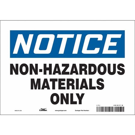 Chemical Sign, 7 in H, 10 in W, Vinyl, Vertical Rectangle, English, 486C16 MPN:486C16