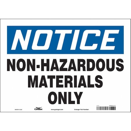 Chemical Sign, 10 in H, 14 in W, Vinyl, Horizontal Rectangle, English, 486C17 MPN:486C17