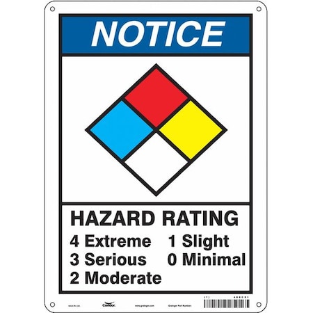 Chemical Sign, 14 in Height, 10 in Width, Rectangle MPN:486C51