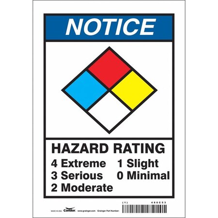 Chemical Sign, 10 in Height, 7 in Width, Rectangle MPN:486C53