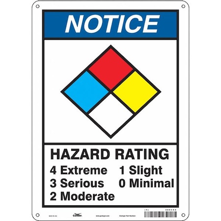 Chemical Sign, 14 in Height, 10 in Width, Rectangle MPN:486C54