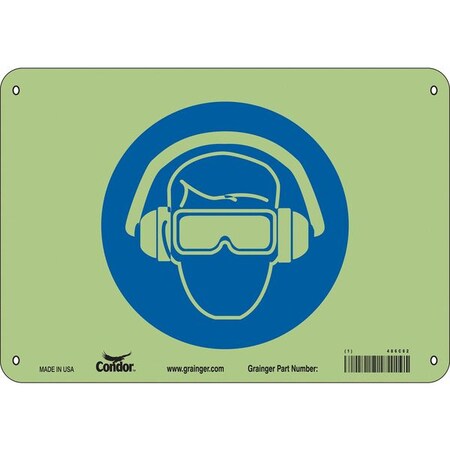 Safety Sign, 7 in Height, 10 in Width, Polyethylene, Vertical Rectangle, English MPN:486C62
