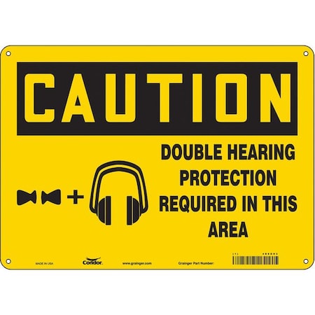 Safety Sign, 10 in Height, 14 in Width, Polyethylene, Horizontal Rectangle, English, 486D93 MPN:486D93